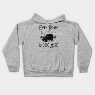 Open Roads And Good Music Kids Hoodie